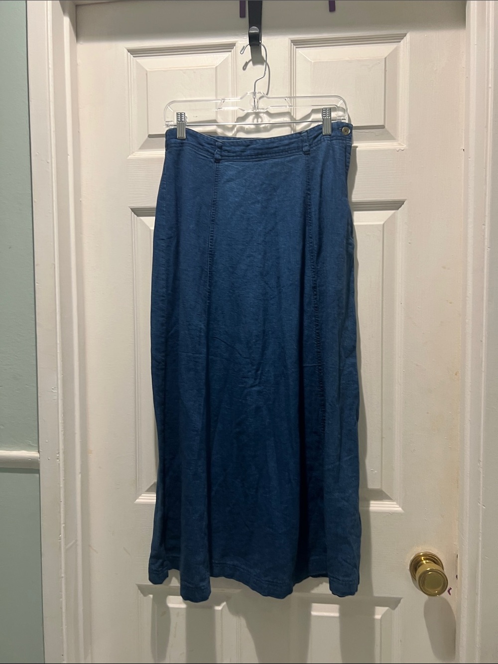 Sigrid Olsen Indigo A-Line Maxi Skirt